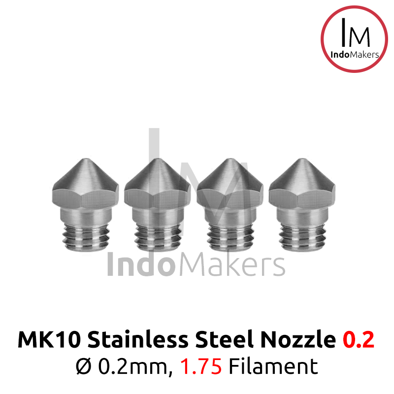MK10 RepRap 3D Printer Stainless Nozzle 0.2mm for 1.75 Filament, Drat M7 - Image 2