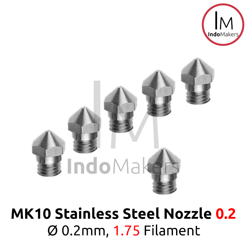 MK10 RepRap 3D Printer Stainless Nozzle 0.2mm for 1.75 Filament, Drat M7 - Image 3