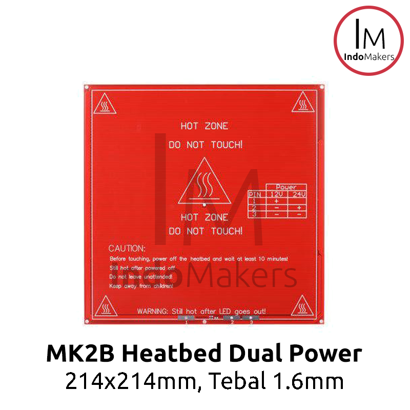 MK2B Heatbed 214 x 214 x 1.6mm Dual Power 12/24V Heated Bed - Image 2