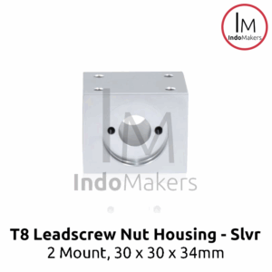 T8 Leadscrew Nut Housing 2 Mount 30x30x34mm - SILVER