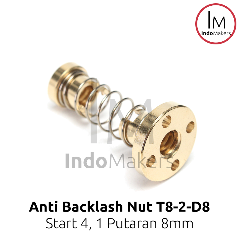 3D Printer Leadscrew T8-2-D2 8mm Lead 8mm Anti Backlash Spring Nut