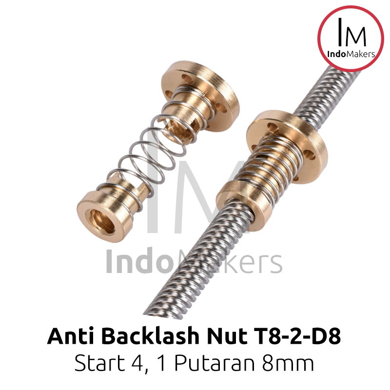 3D Printer Leadscrew T8-2-D2 8mm Lead 8mm Anti Backlash Spring Nut - Image 4