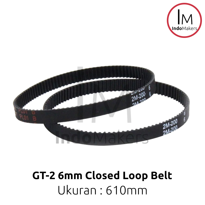 GT2 M6 Belt 6 mm x 610 mm Closed Loop
