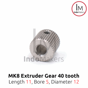 3D Printer MK8 Stainless Steel Extrusion Feeder Gear 40T Bore 5