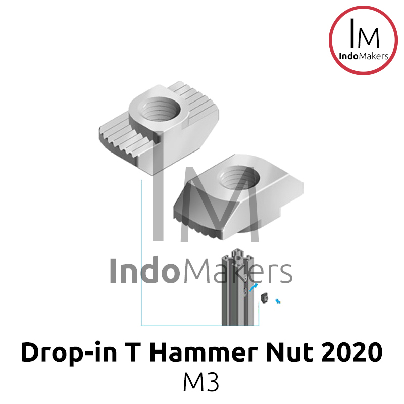 T Hammer Nut M3 Drop-In Aluminium Profile 2020 Isi10pcs - Image 4