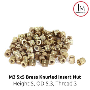 M3 5x5 Brass Knurled Insert Nut Thread 3mm Isi 10pcs