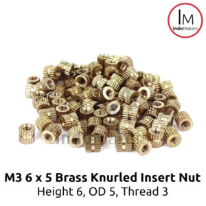 M3 6x5 Brass Knurled Insert Nut Thread 3mm Isi 10pcs