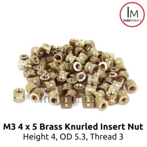 M3 4x5 Brass Knurled Insert Nut Thread 3mm Isi 10pcs