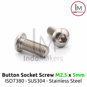 ISO7380 Button Hex Head Screw / Baut L Button Stainless Steel M2.5x5mm Isi 10pcs