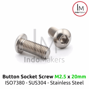 ISO7380 Button Hex Head Screw / Baut L Button Stainless Steel M2.5x20mm Isi 10pcs