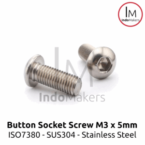 ISO7380 Button Hex Head Screw / Baut L Button Stainless Steel M3x5mm Isi 10pcs