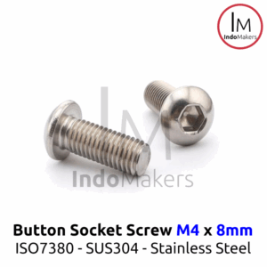 ISO7380 Button Hex Head Screw / Baut L Button Stainless Steel M4x8mm Isi 10pcs