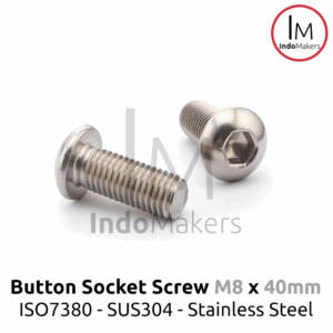 ISO7380 Button Hex Head Screw / Baut L Button Stainless Steel M8x40mm Isi 10pcs