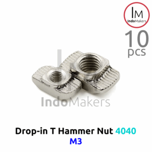 T Hammer Nut M3 Drop-In Aluminium Profile 4040 Isi 10 Pcs