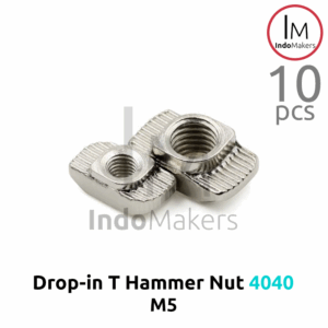 T Hammer Nut M5 Drop-In Aluminium Profile 4040 Isi 10 Pcs