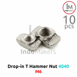 T Hammer Nut M6 Drop-In Aluminium Profile 4040 Isi 10 Pcs