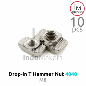 T Hammer Nut M8 Drop-In Aluminium Profile 4040 Isi 10 Pcs
