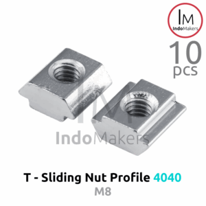 T Sliding Nut M8 untuk Aluminium Profile 4040 Isi 10 Pcs