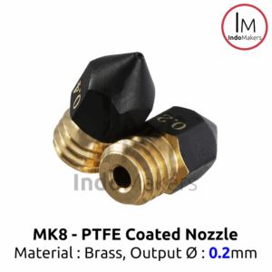 PTFE Teflon Coated MK8 Brass 3D Printer Nozzle 0.2mm 1.75mm Filament