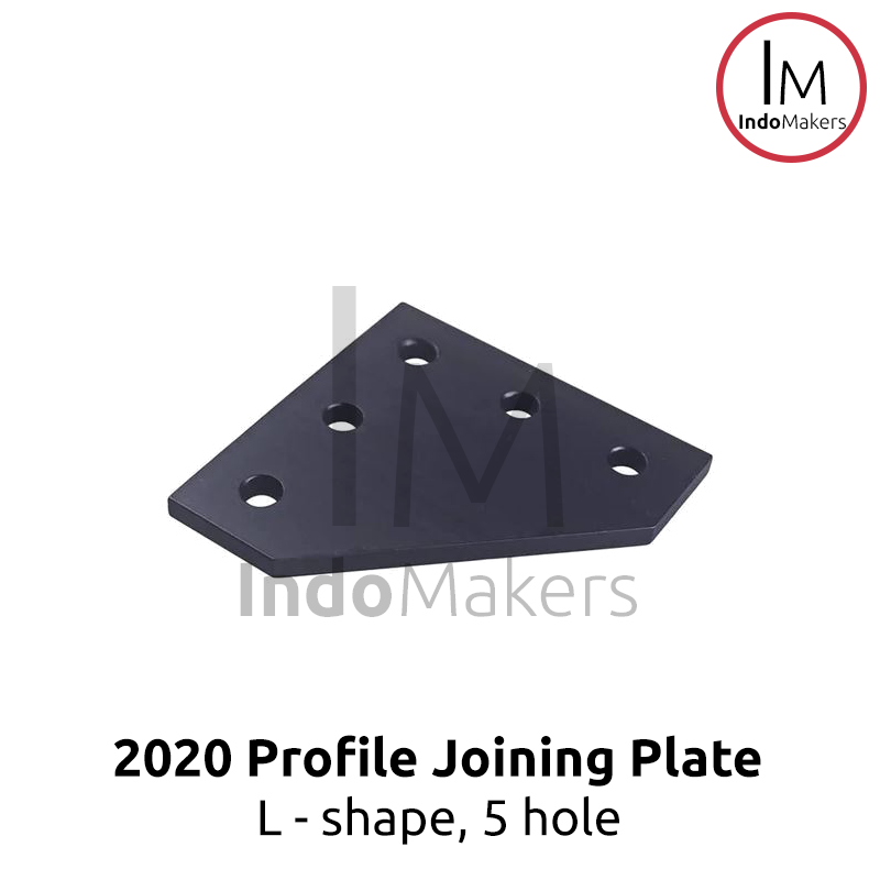 Bracket Profile 2020 Joining Plate 5 hole L-Shape Black - Image 2