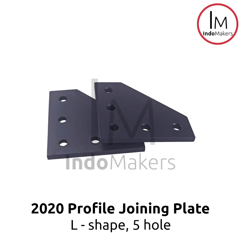 Bracket Profile 2020 Joining Plate 5 hole L-Shape Black - Image 3