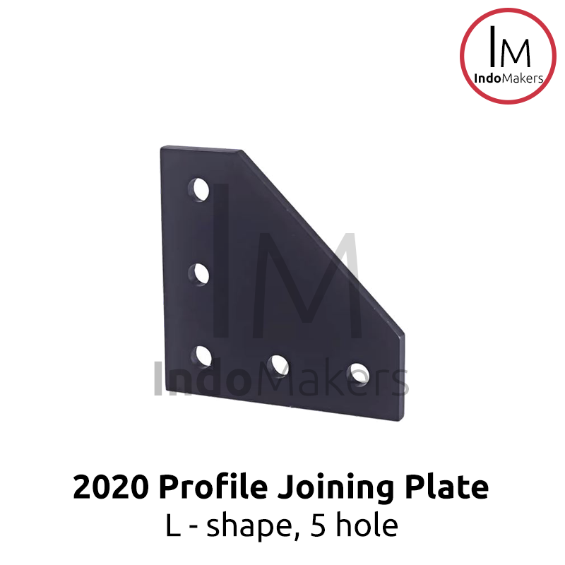 Bracket Profile 2020 Joining Plate 5 hole L-Shape Black - Image 4
