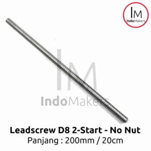 3D Printer / CNC Lead Screw Start-2 Lead 4mm Leadscrew No Nut 200mm