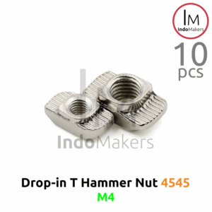 T Hammer Nut M4 Drop-In Aluminium Profile 4545 Isi 10 Pcs