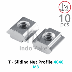T Sliding Nut M3 untuk Aluminium Profile 4040 Isi 10 Pcs