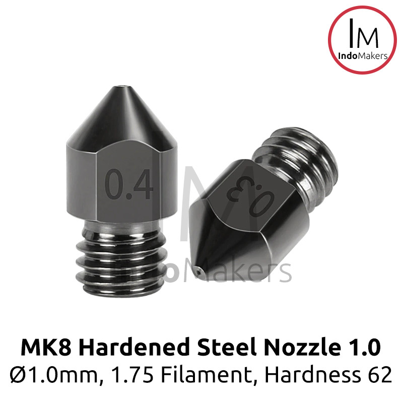 3D Printer MK8 Hardened Steel Nozzle 1.0 for Abrasive Material - Image 5