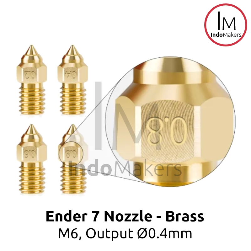Ender 7 3D Printer Brass High Speed Nozzle M6 Output 0.4mm - Image 3