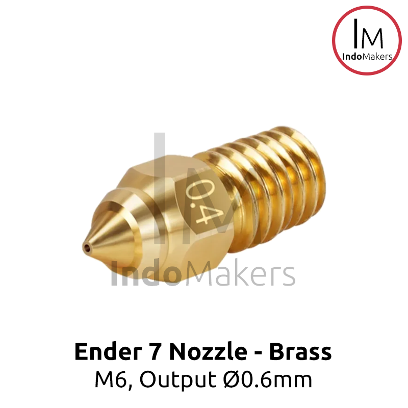 Ender 7 3D Printer Brass High Speed Nozzle M6 Output 0.6mm - Image 2