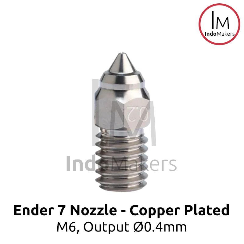 Ender 7 3D Printer Copper Plated High Speed Nozzle M6 Output 0.4mm - Image 2