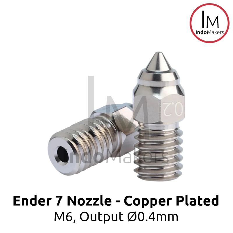 Ender 7 3D Printer Copper Plated High Speed Nozzle M6 Output 0.4mm - Image 3