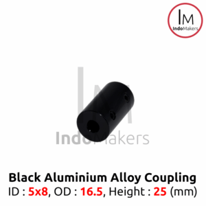 Black Aluminum Alloy Coupling Coupler Bore 5x8mm D16.5 L25