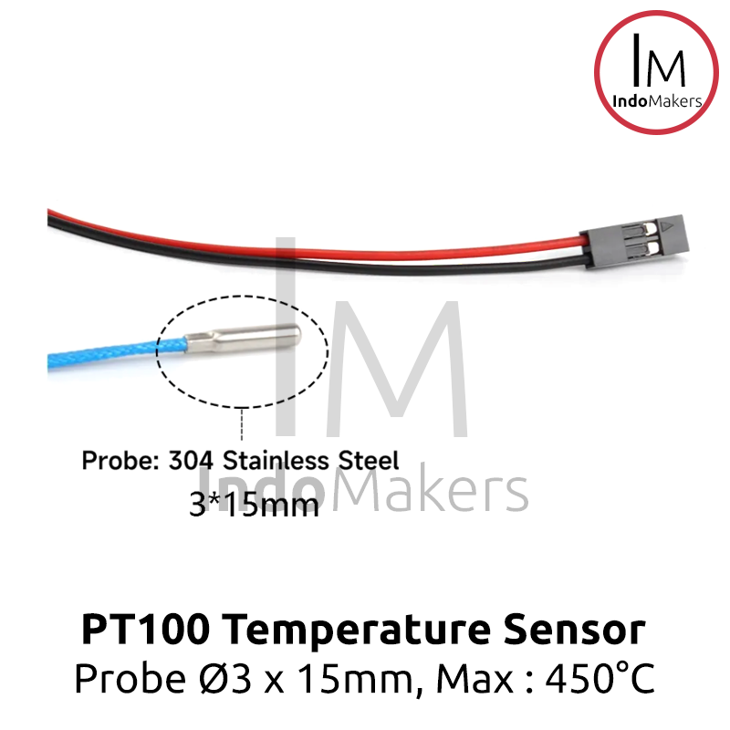 High Temperature High Accuracy Sensor PT100 Stainless Probe 3x15mm - Image 4