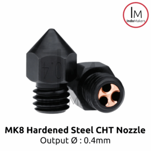 MK8 / CR10 3D Printer CHT Hard-Steel Nozzle 0.4mm Output, Input 1.75mm