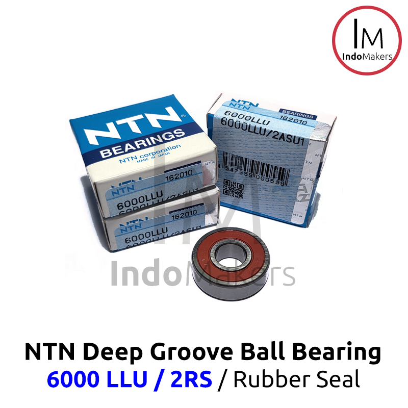 Deep Groove Ball Bearing 6000LLU / 2RS Rubber Seal - As 10mm NTN Japan