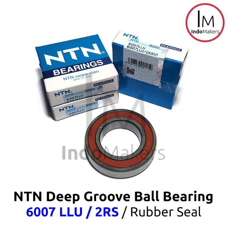 Deep Groove Ball Bearing 6007LLU / 2RS Rubber Seal - As 35mm NTN Japan