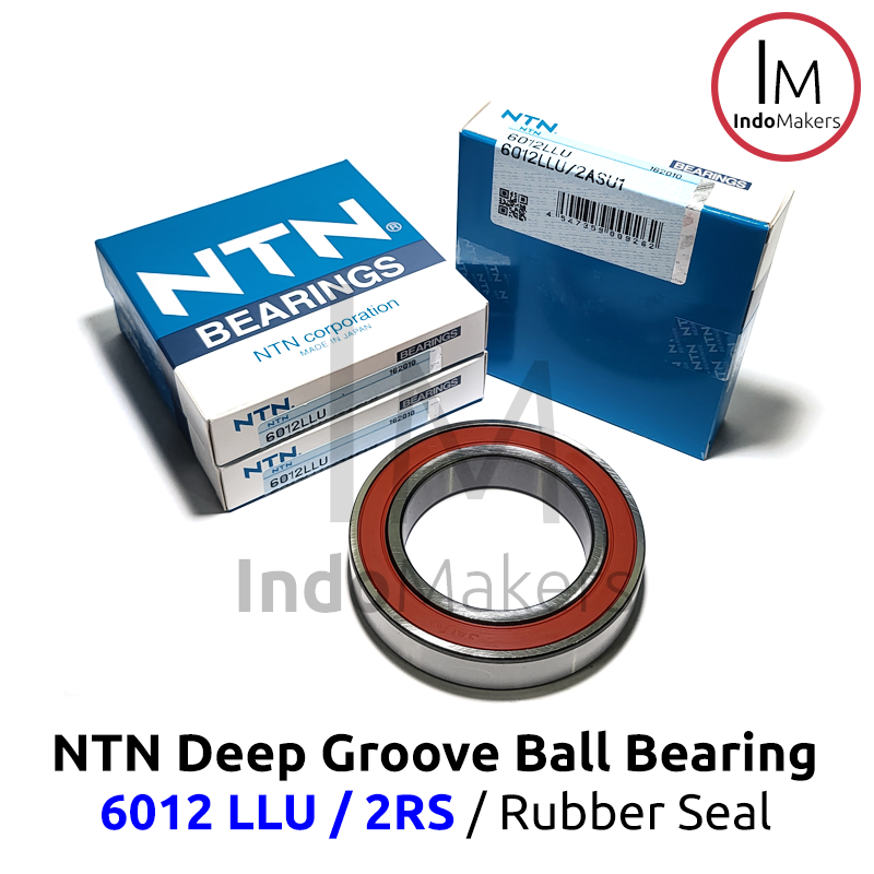 Deep Groove Ball Bearing 6012LLU / 2RS Rubber Seal - As 60mm NTN Japan