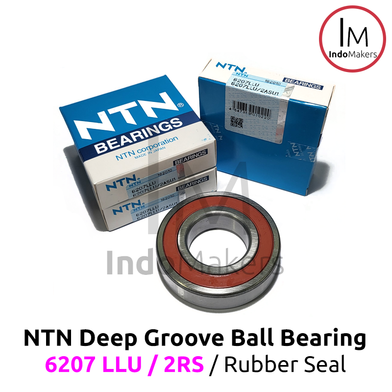 Deep Groove Ball Bearing 6207LLU / 2RS Rubber Seal - As 35mm NTN Japan