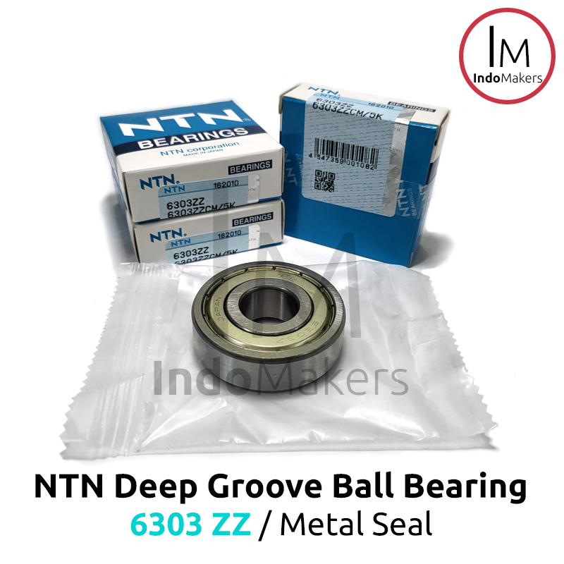 Deep Groove Ball Bearing 6303ZZ Metal Seal - As 17mm NTN Japan