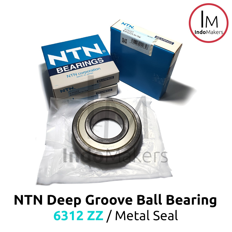 Deep Groove Ball Bearing 6312ZZ Metal Seal - As 60mm NTN Japan