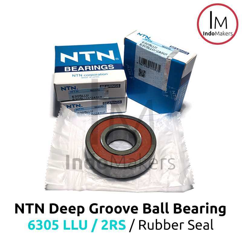 Deep Groove Ball Bearing 6305LLU / 2RS Rubber Seal - As 25mm NTN Japan