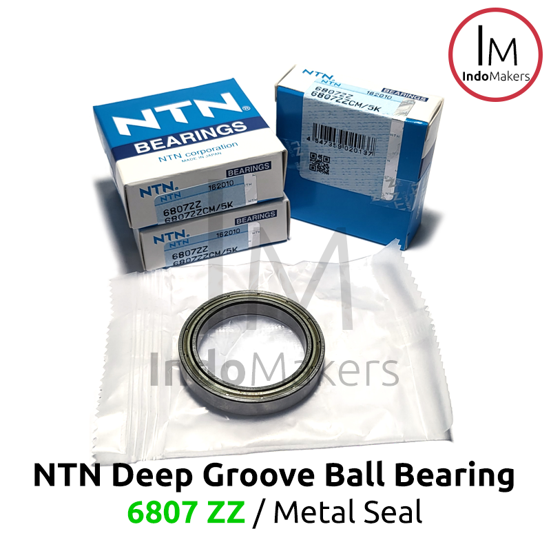 Deep Groove Ball Bearing 6807ZZ Metal Seal - As 35mm NTN Japan