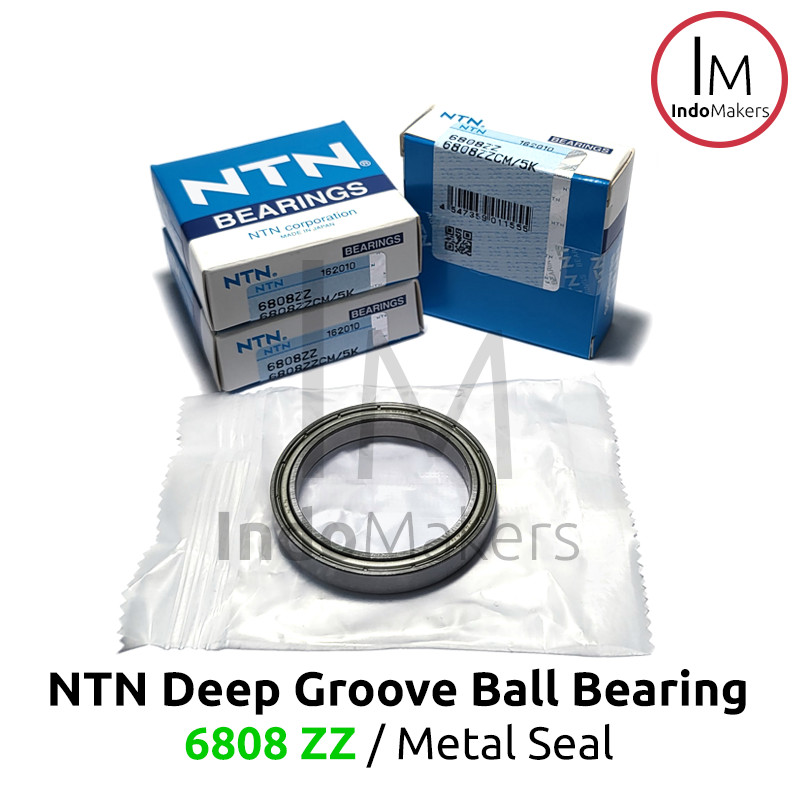 Deep Groove Ball Bearing 6808ZZ Metal Seal - As 40mm NTN Japan