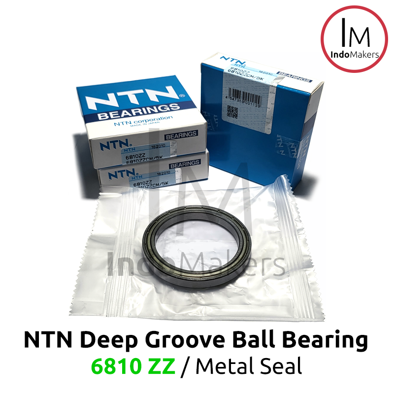 Deep Groove Ball Bearing 6810ZZ Metal Seal - As 50mm NTN Japan