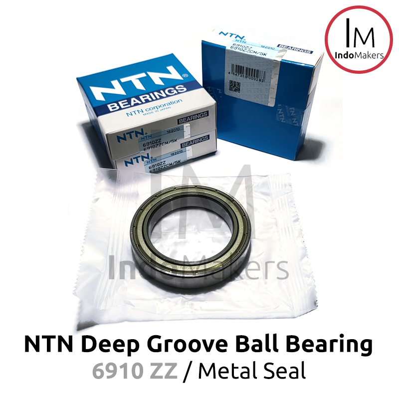 Deep Groove Ball Bearing 6910ZZ Metal Seal - As 50mm NTN Japan
