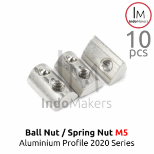 Ball Nut / Spring Nut sliding M5 Aluminium Profile 2020 Series Isi 10pcs