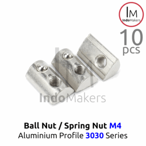 Ball Nut / Spring Nut sliding M4 Aluminium Profile 3030 Series Isi 10pcs